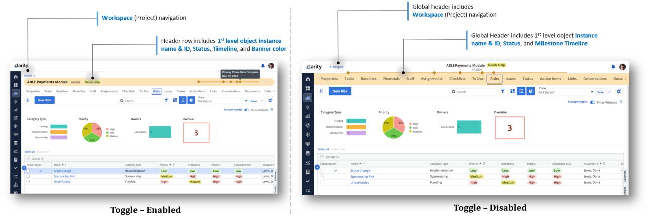 Clarity Release 16.2.1: Ausgewählte Funktionen für einen bestimmten Zeitraum deaktivieren oder aktivieren