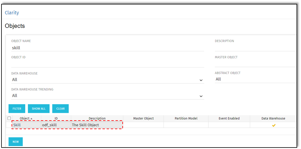 Clarity Release 16.2.3: Neues Skill-Objekt