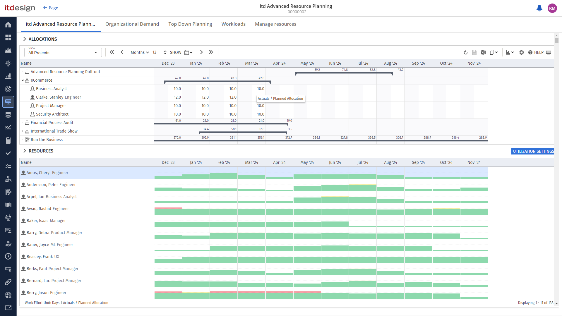 itd Advanced Resource Planning 11.0.0: Feature-Toggle: Weitere Informationen zur Ressource einblenden