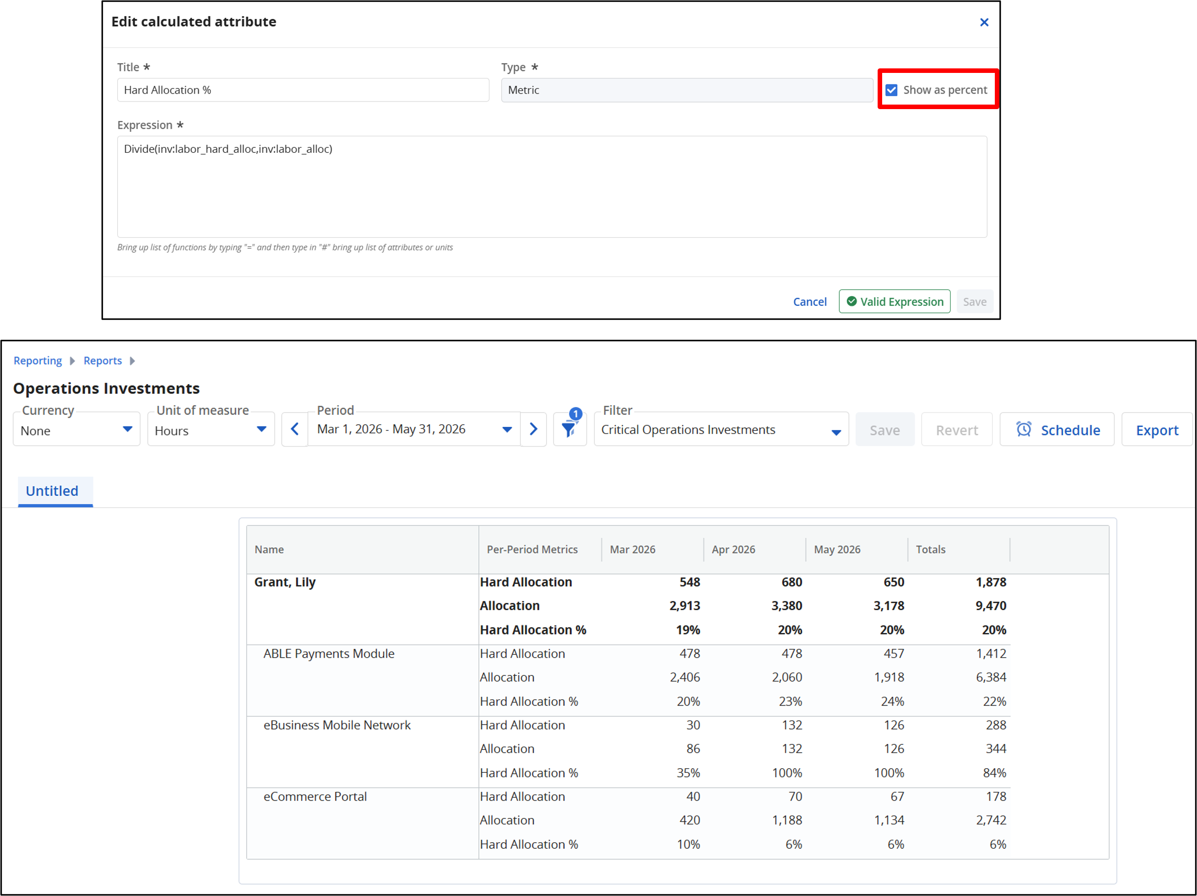16.4.2 Clarity Release | Data Providers, Berechnete Kennzahlen als Prozentwerte