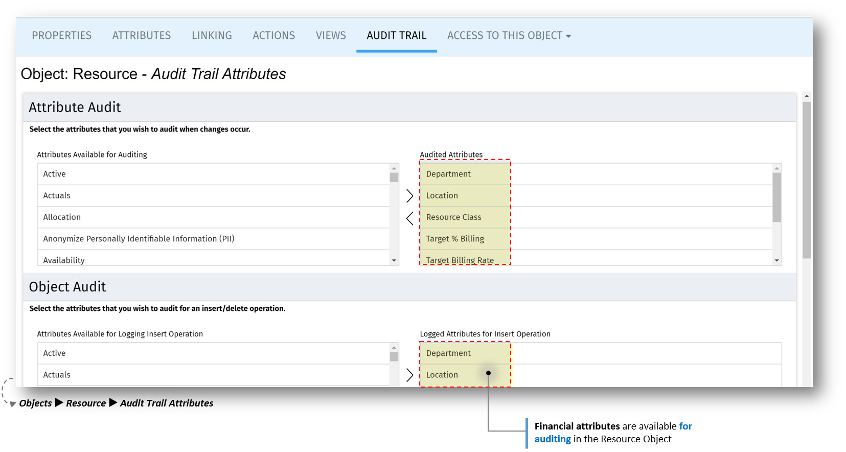 Clarity Release 16.2.0: Finanzattribute auf dem Ressourcenobjekt einbinden